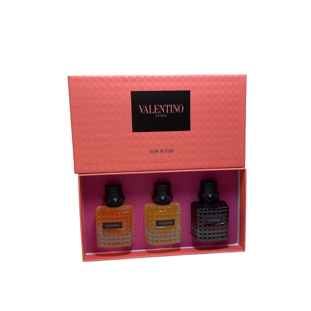1 Valentino powder compact women's sample set (3 pieces) with spray nozzle Donna Born In Roma Intense Donna Born In Roma Coral Fantasy Donna Born In Roma - Image 1
